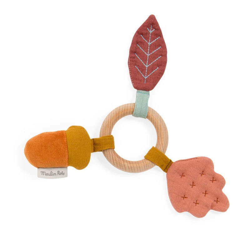 Hochet anneau bois chêne - Après la pluie - Moulin Roty