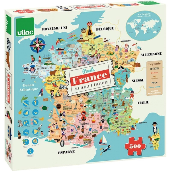 Carte de France - puzzle 300 Pièces  - Vilac