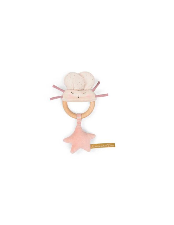 hochet-anneau-bois-souris-rose-la-petite-ecole-de-danse-moulin-roty - - cadeau de naissance - jeux reves et jouets - - thonon - haute savoie - suisse - france