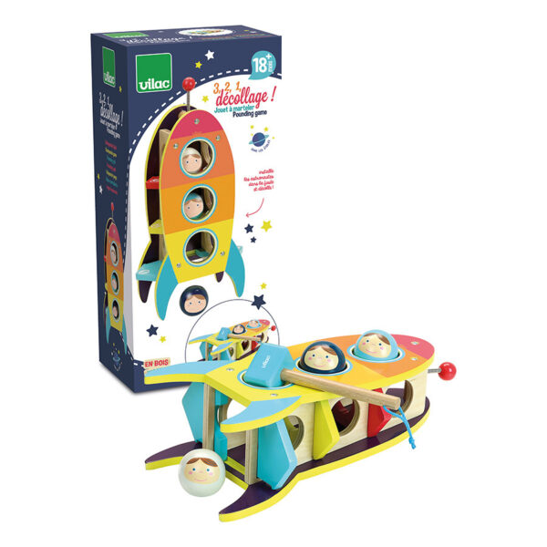 jouet à marteler - fusée - espace - enfant -vilac - jouet en bois - jouets - jeux reves et jouets - thonon - evian - france - suisse -4