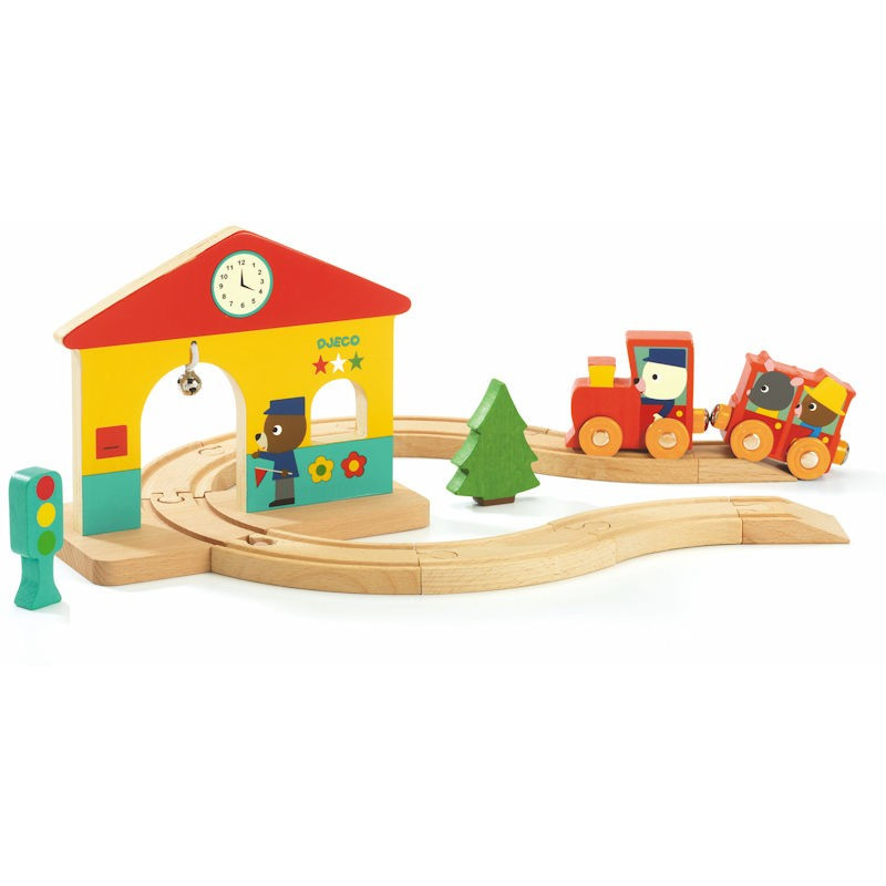 Jeu de manipulation - Mini train en bois - DJECO