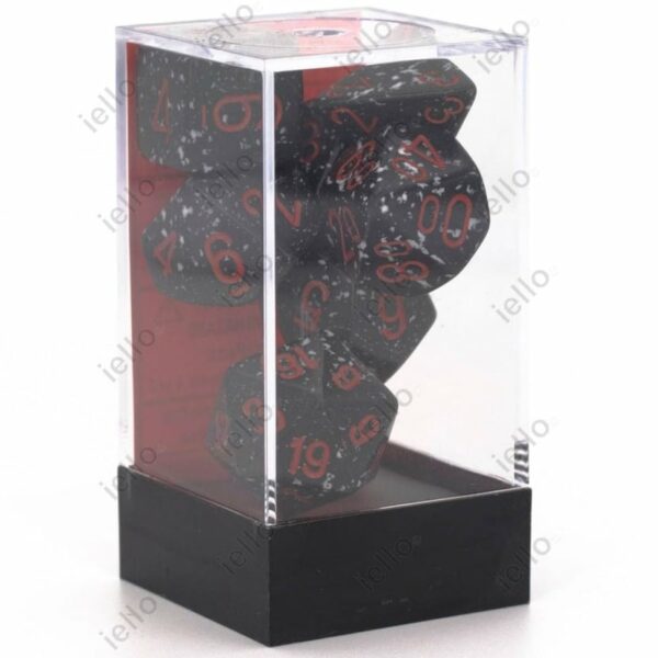 7 dés pour JDR Chessex - Granit - Noir et rouge-2