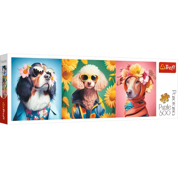 Puzzle 500 pièces - Panorama - Défilé de mode Chien - Trefl