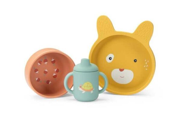 set-vaisselle-silicone-trois-petits-lapins-moulin-roty -jeux-reves-et-jouets