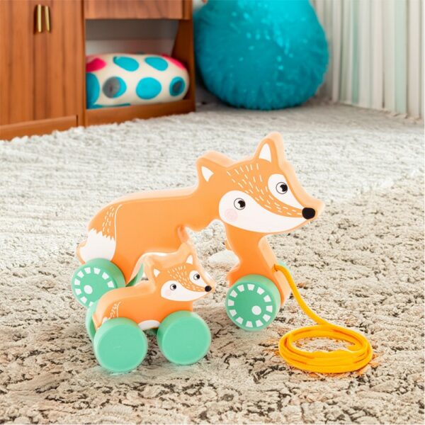 jouet-en-bois-a-trainer-maman-renard en-bois-jeux-reves-et-jouets