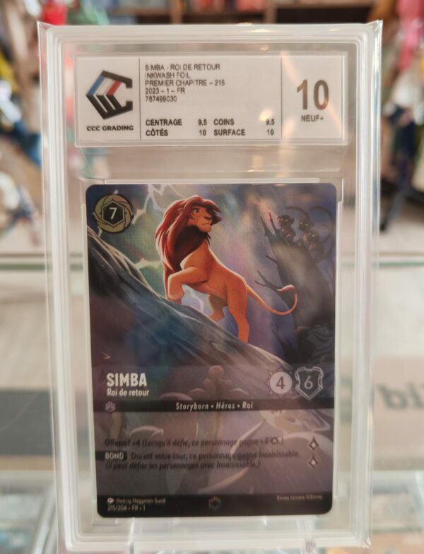 Simba - Roi-de-retour-Disney-Lorcana-Chapitre-1-Enchantee-Carte-a-l-unite-Gradee-TCG-JCC--jeux-reves-et-jouets
