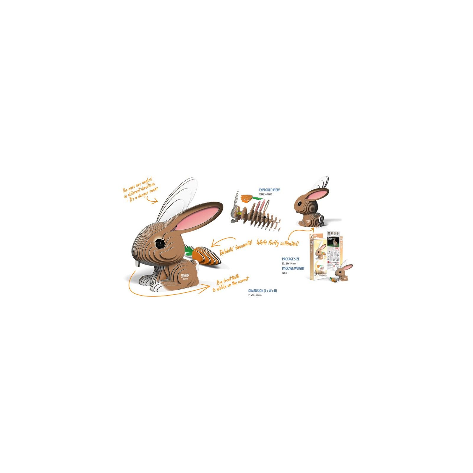 Eugy 3D Modèle: ANIMAL DE FERME / LAPIN