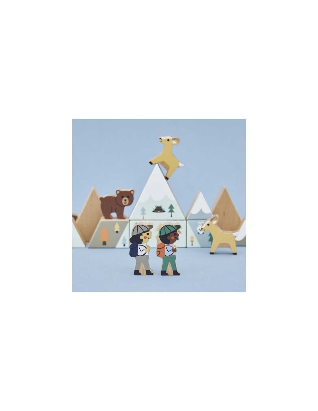 Set de 35 cubes en bois - Vallée blanche - Cross Roads - Janod