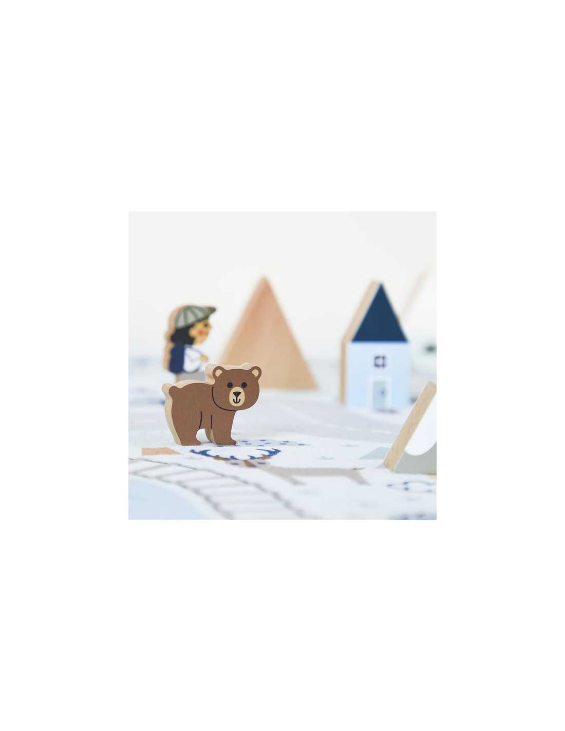 Set de 35 cubes en bois - Vallée blanche - Cross Roads - Janod