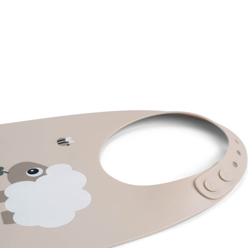 bavoir silicone - sheepy - sable- Done by Deer