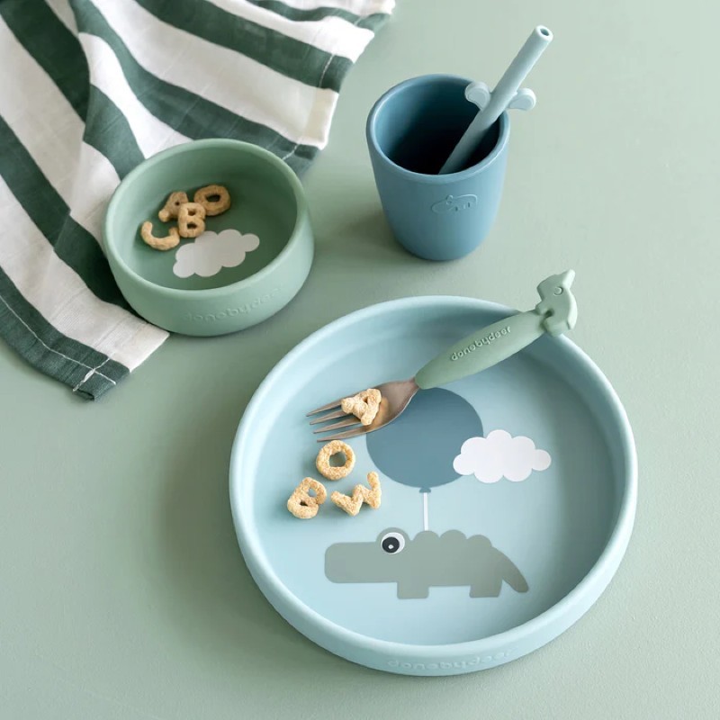 Silicone dinner set Happy clouds Blue - Done by Deer