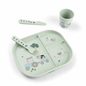 Foodie dinner set w/suction Tiny farm - Done by Deer