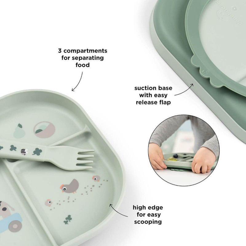 Foodie dinner set w/suction Tiny farm - Done by Deer