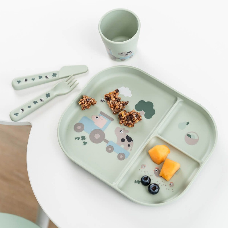 Foodie dinner set w/suction Tiny farm - Done by Deer