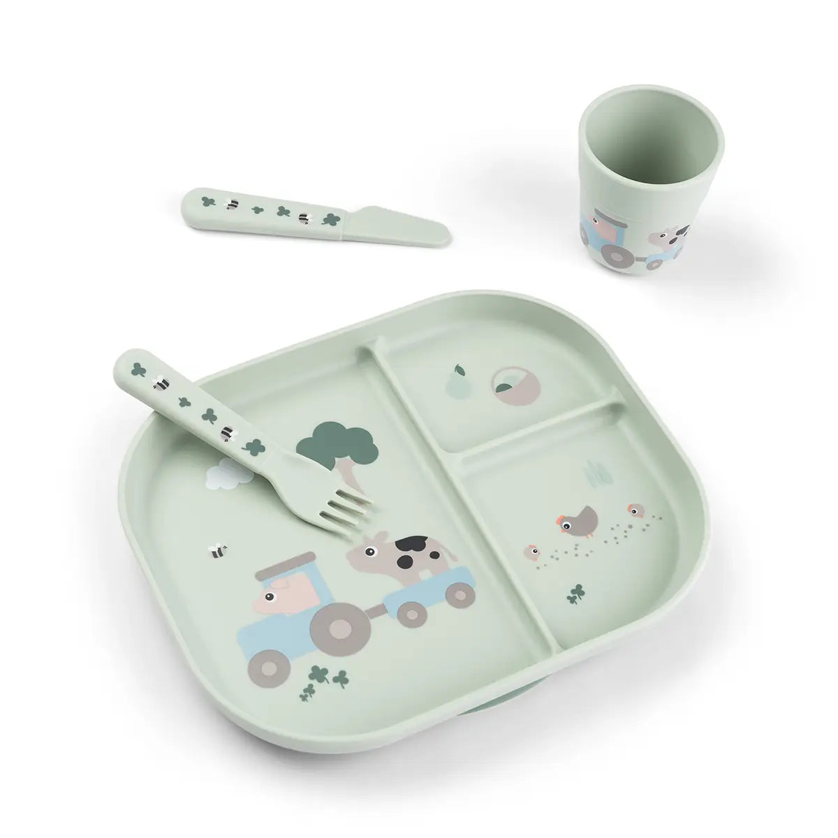 Foodie dinner set w/suction Tiny farm - Done by Deer