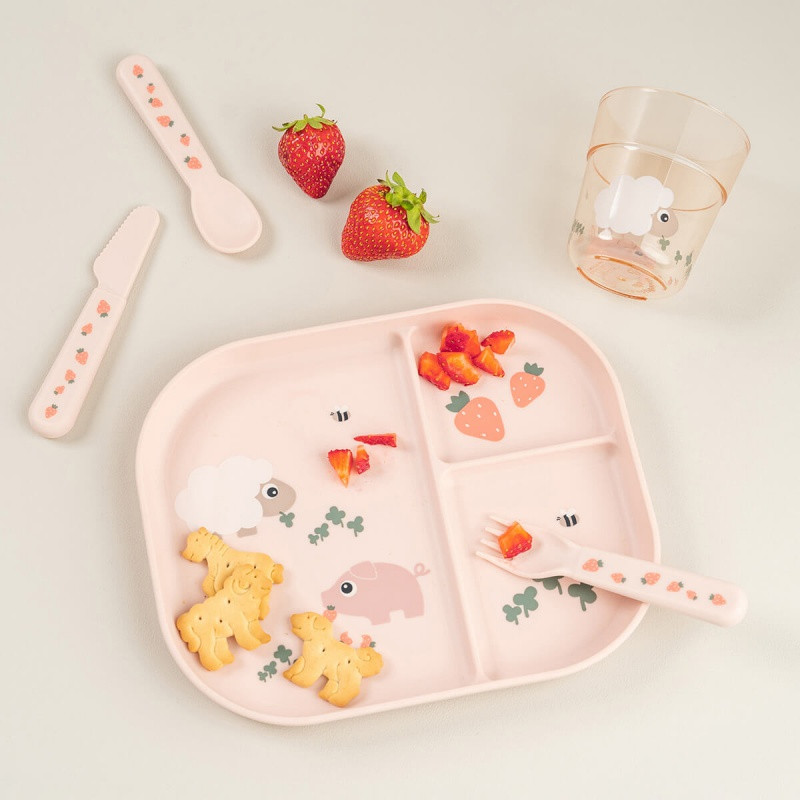 foodie assiette plateau - tiny farm - rose - Done by Deer