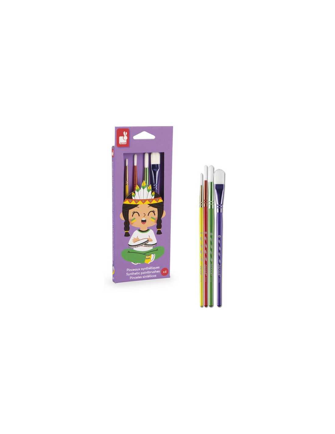 Kit de 4 Pinceaux Synthétiques - Janod