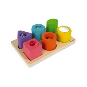 Puzzle 6 cubes sensoriels en bois - Janod