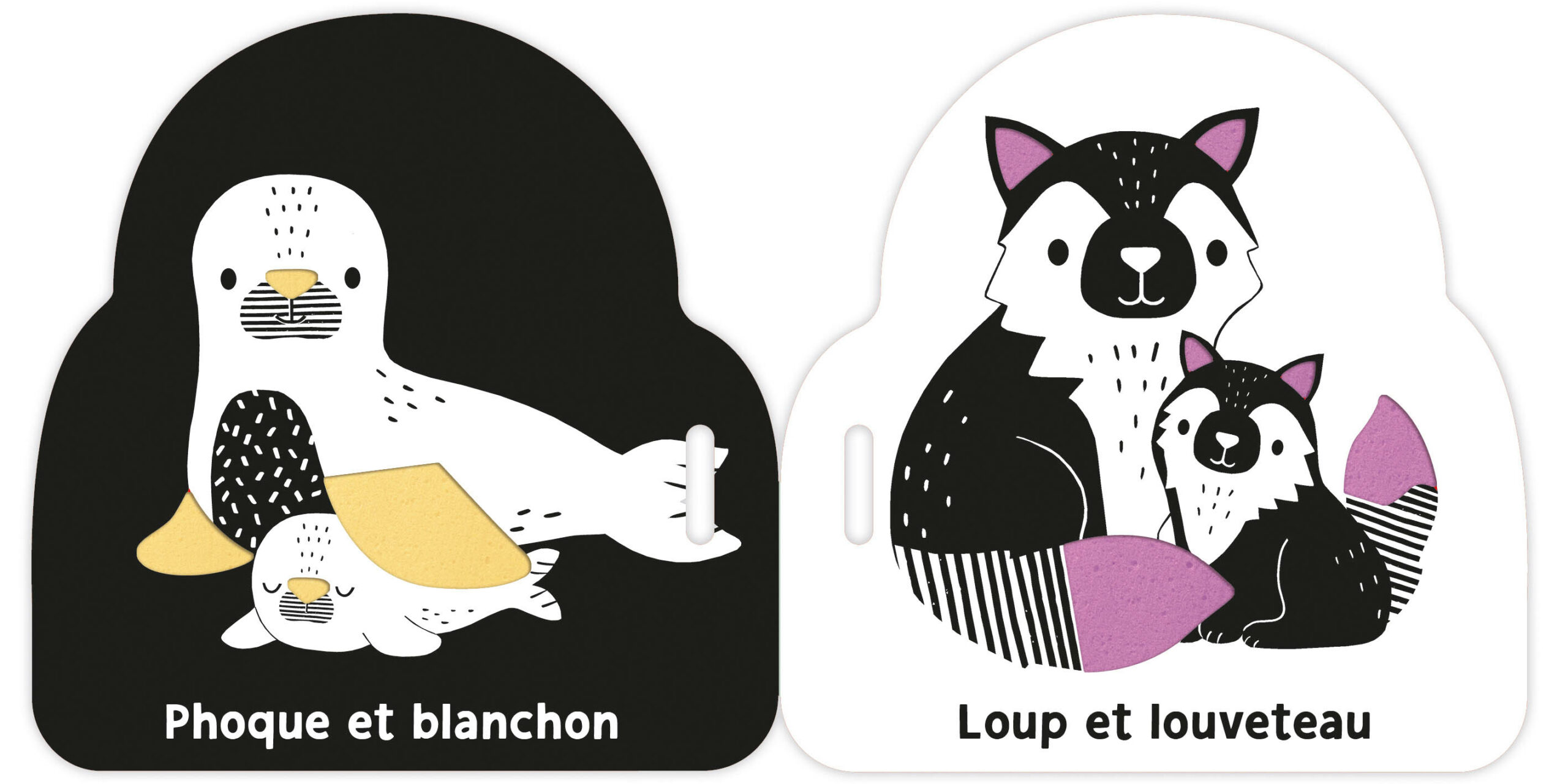 Mon livre poussette noir et blanc - Bébés Animaux - Auzou