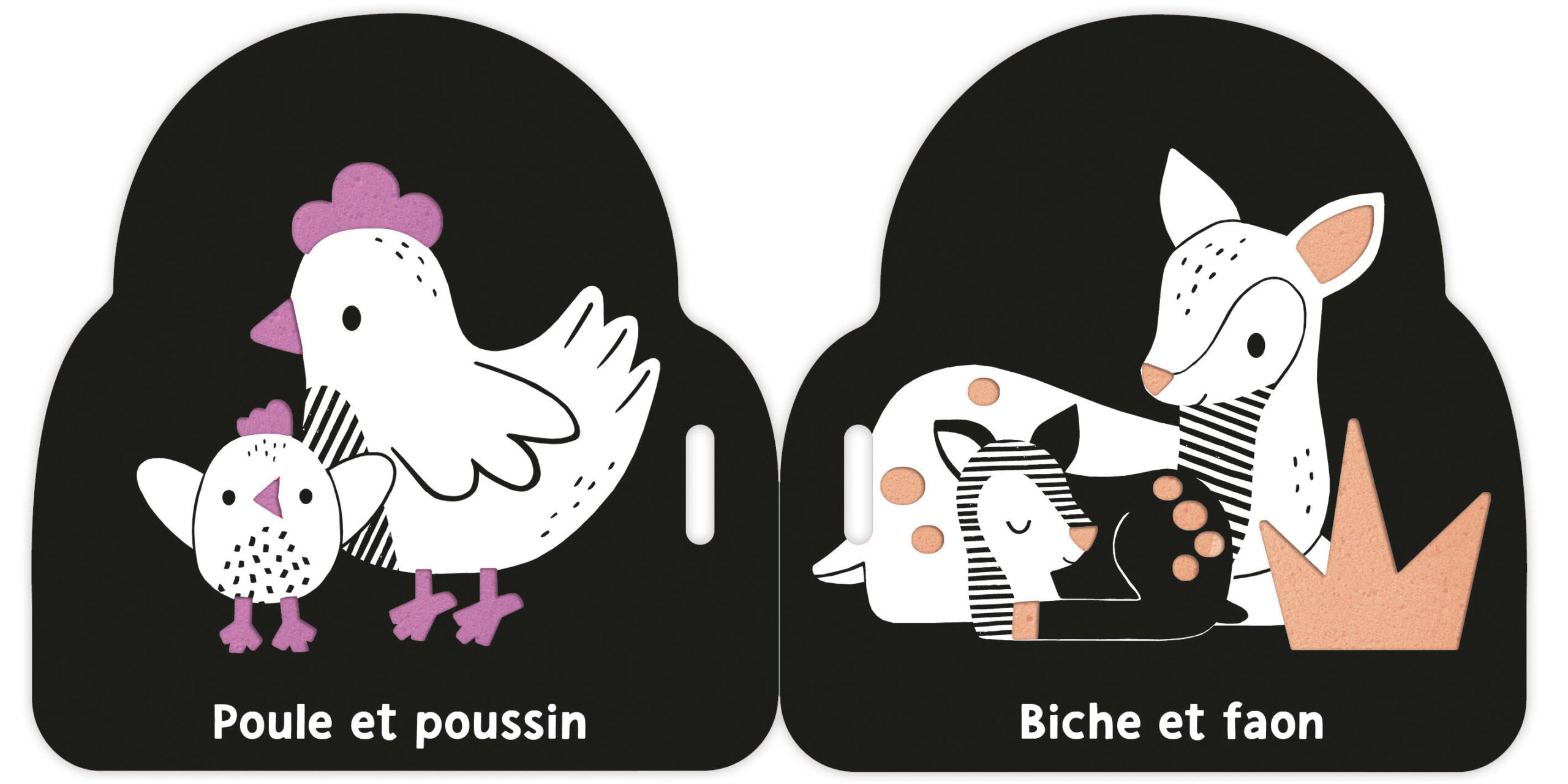 Mon livre poussette noir et blanc - Bébés Animaux - Auzou