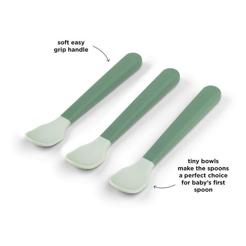 foodie cuillère bébé easy-grip lot de 3 - vert - Done by Deer