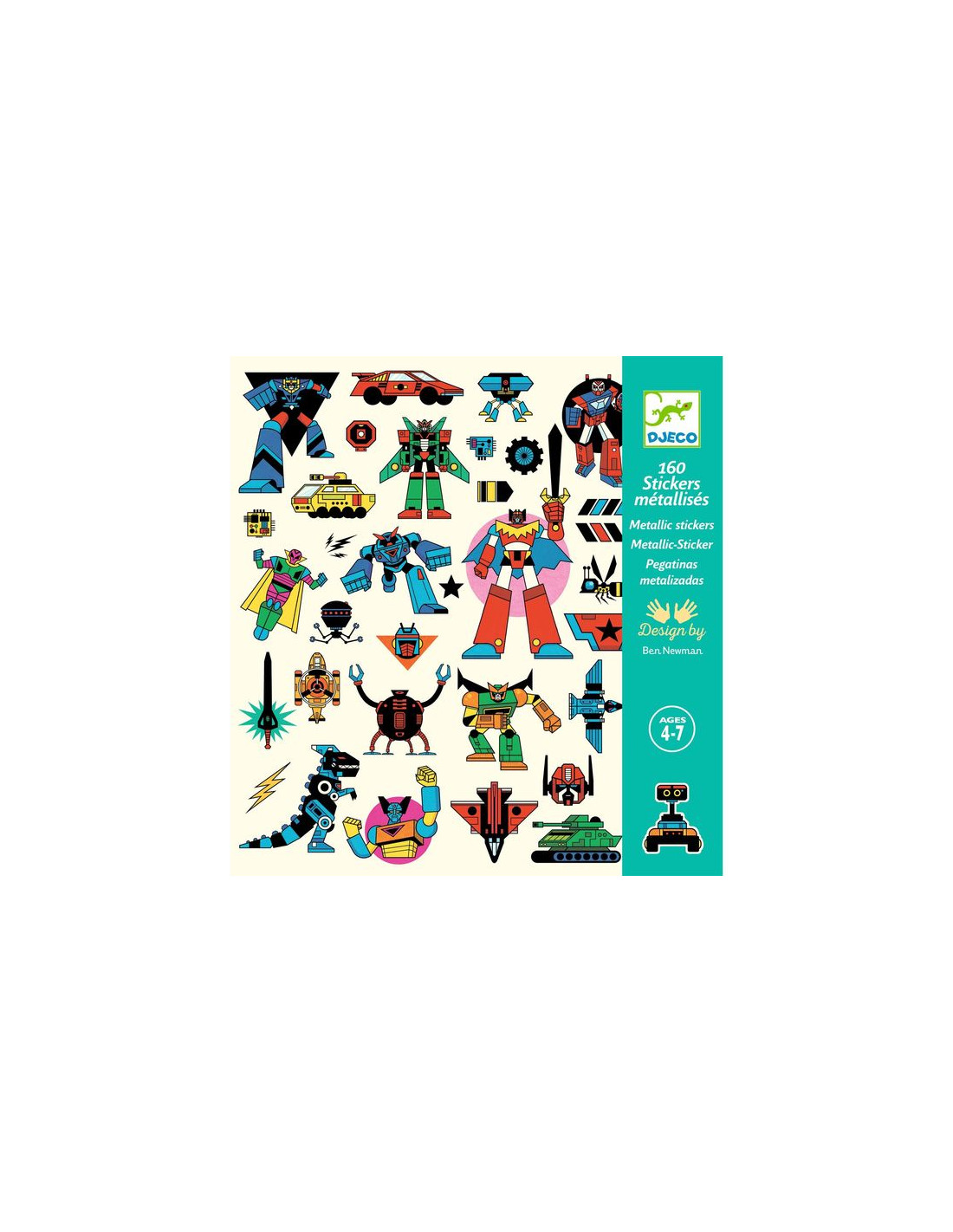 Stickers métallisés robots - Djeco