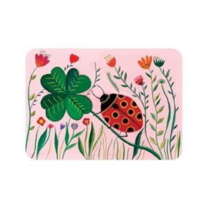 CARTE POSTALE COCCINELLE DU BONHEUR + ENVELOPPE