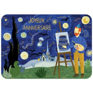 CARTE POSTALE JOYEUX ANNIVERSAIRE + ENVELOPPE