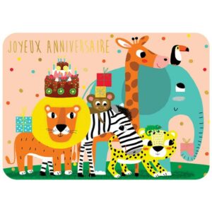 CARTE POSTALE JOYEUX ANNIVERSAIRE + ENVELOPPE