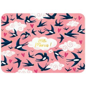 CARTE POSTALE MILLE MERCIS + ENVELOPPE