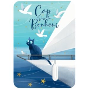 CARTE POSTALE CAP VERS LE BONHEUR + ENVELOPPE