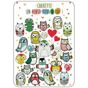 CARTE POSTALE ON PENSE TOUS A TOI + ENVELOPPE