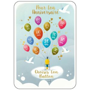 CARTE POSTALE JOYEUX ANNIVERSAIRE + ENVELOPPE
