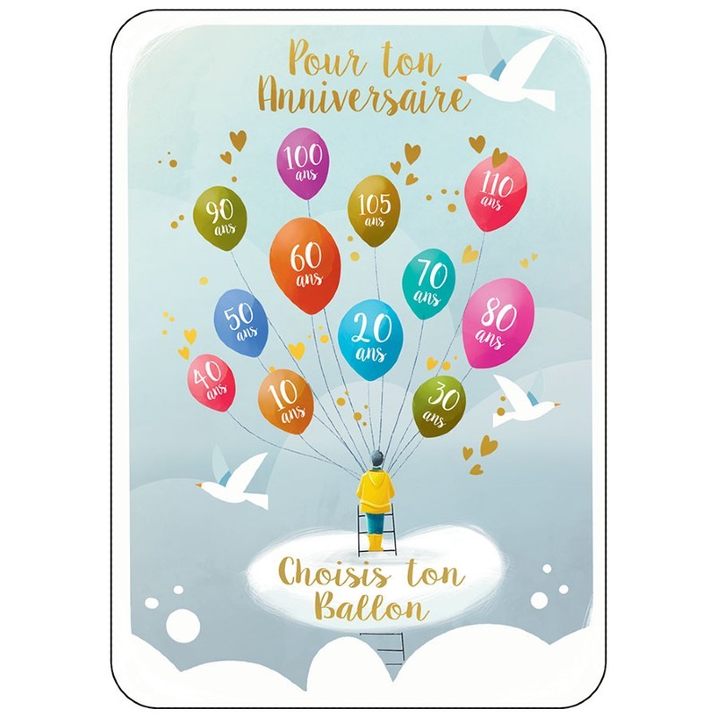 CARTE POSTALE JOYEUX ANNIVERSAIRE + ENVELOPPE
