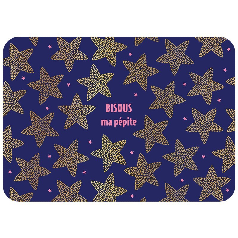 CARTE POSTALE BISOUS MA PEPITE + ENVELOPPE