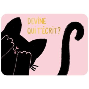 CARTE POSTALE DEVINE QUI T'ECRIT + ENVELOPPE
