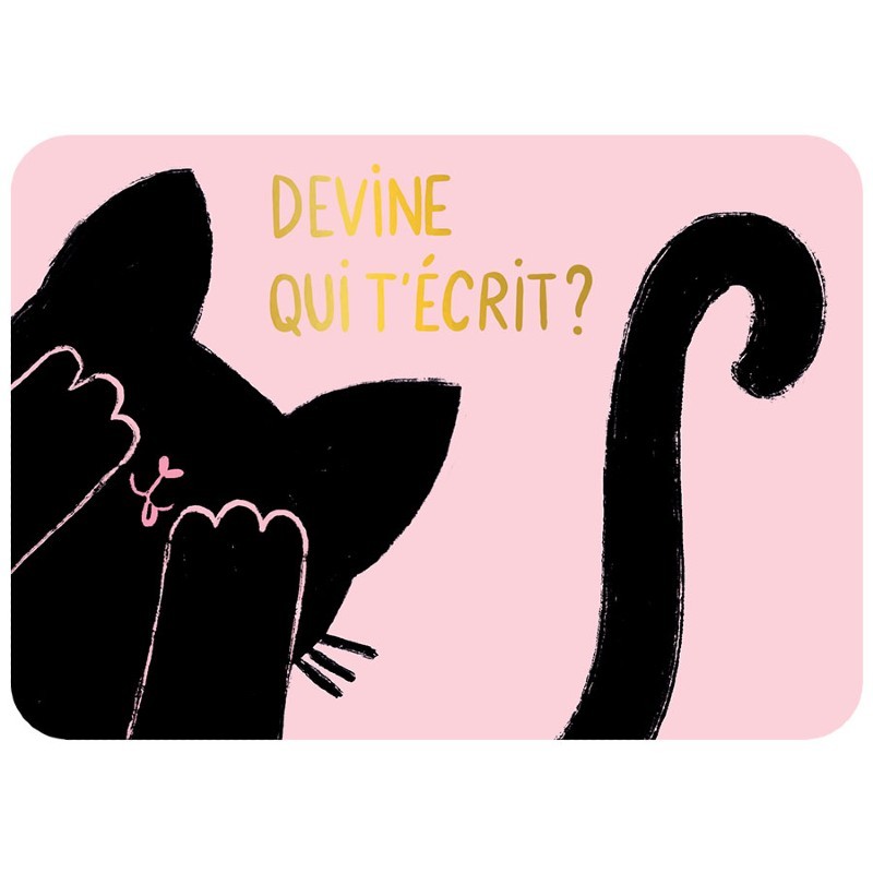 CARTE POSTALE DEVINE QUI T'ECRIT + ENVELOPPE