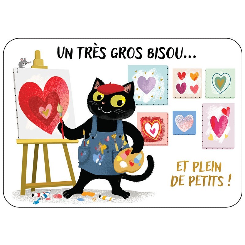 CARTE POSTALE UN TRES GROS BISOUS + ENVELOPPE