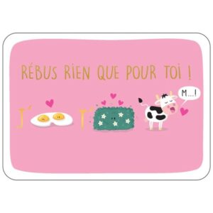 CARTE POSTALE RÉBUS JE T'AIME + ENVELOPPE
