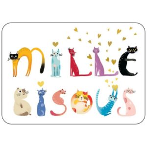 CARTE POSTALE MILLE BISOUS + ENVELOPPE
