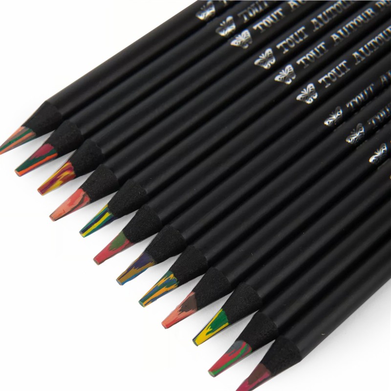 12 crayons de couleur multicolores - Tout autour du monde - Moulin Roty