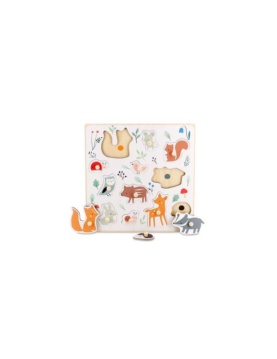 Encastrement boutons bois Animaux du monde - Sarah Betz - Vilac