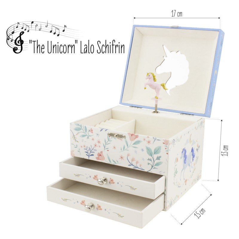 COFFRE MUSICAL 2 TIROIRS LICORNE - Ulysse