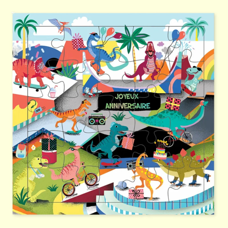 CARTE PUZZLE DINOS SKATEPARK