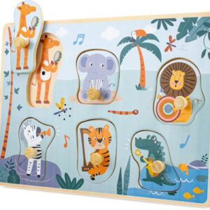 Puzzle sonore Jungle musicale Ulysse : six animaux musiciens