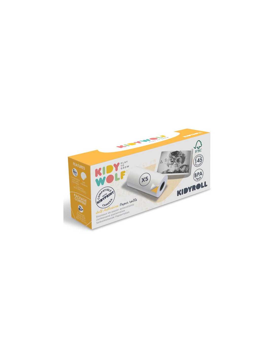 1 x 5 rouleaux de papier autocollant pour KIDYPRINT - Kidywolf