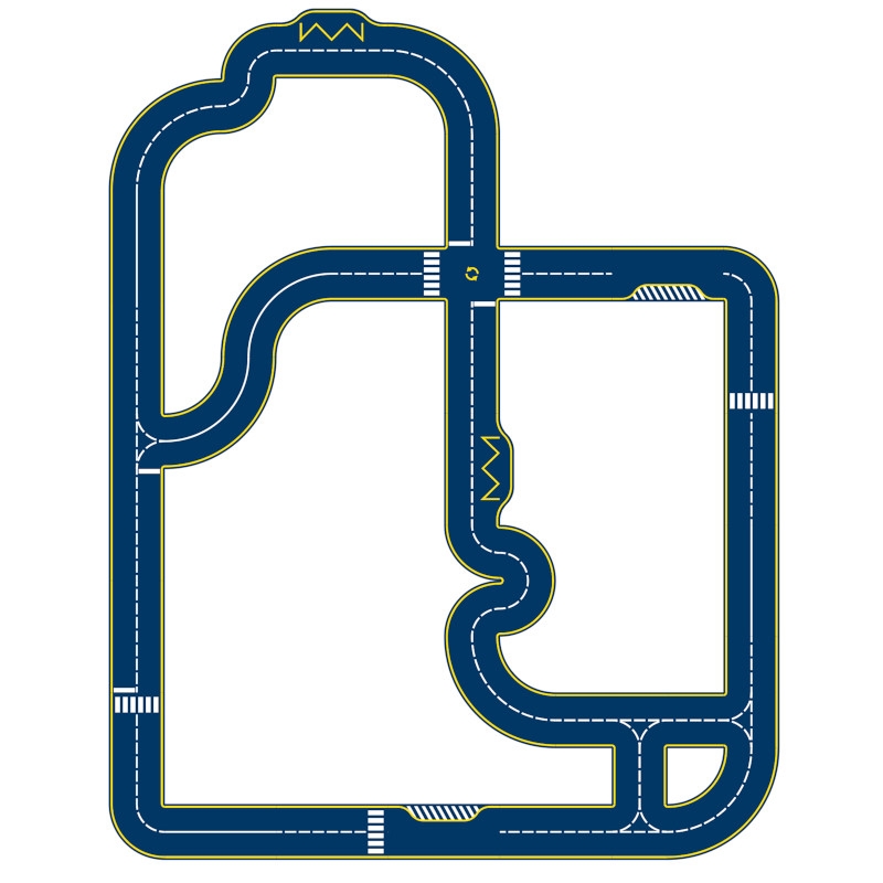 Circuit réversible 42 pièces + 2 voitures - Vilac