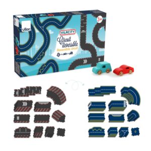 Circuit réversible 42 pièces + 2 voitures - Vilac