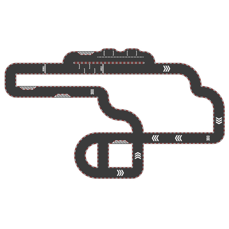 Circuit réversible 42 pièces + 2 voitures - Vilac