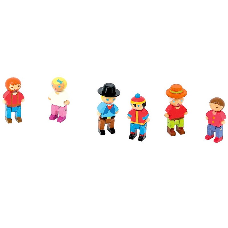 6 personnages en bois – JEUJURA